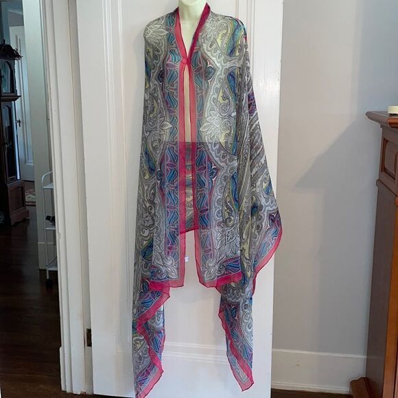Oversized paisley silk scarf/wrap - Picture 1 of 8